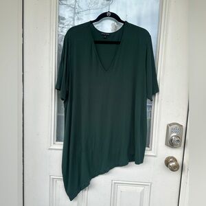 Universal Standard Liquid Jersey Forest Green Genevette V-Neck Top (L 22-24)